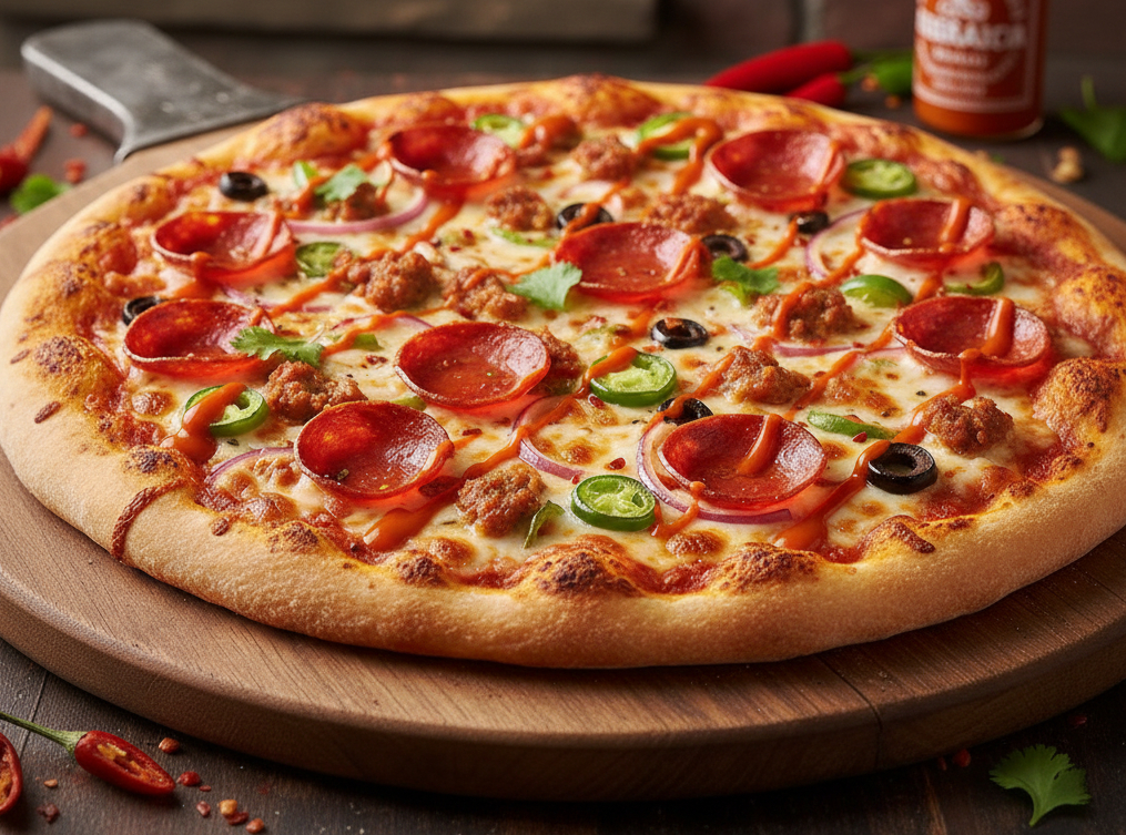 Spicy Sriracha Supreme Pizza